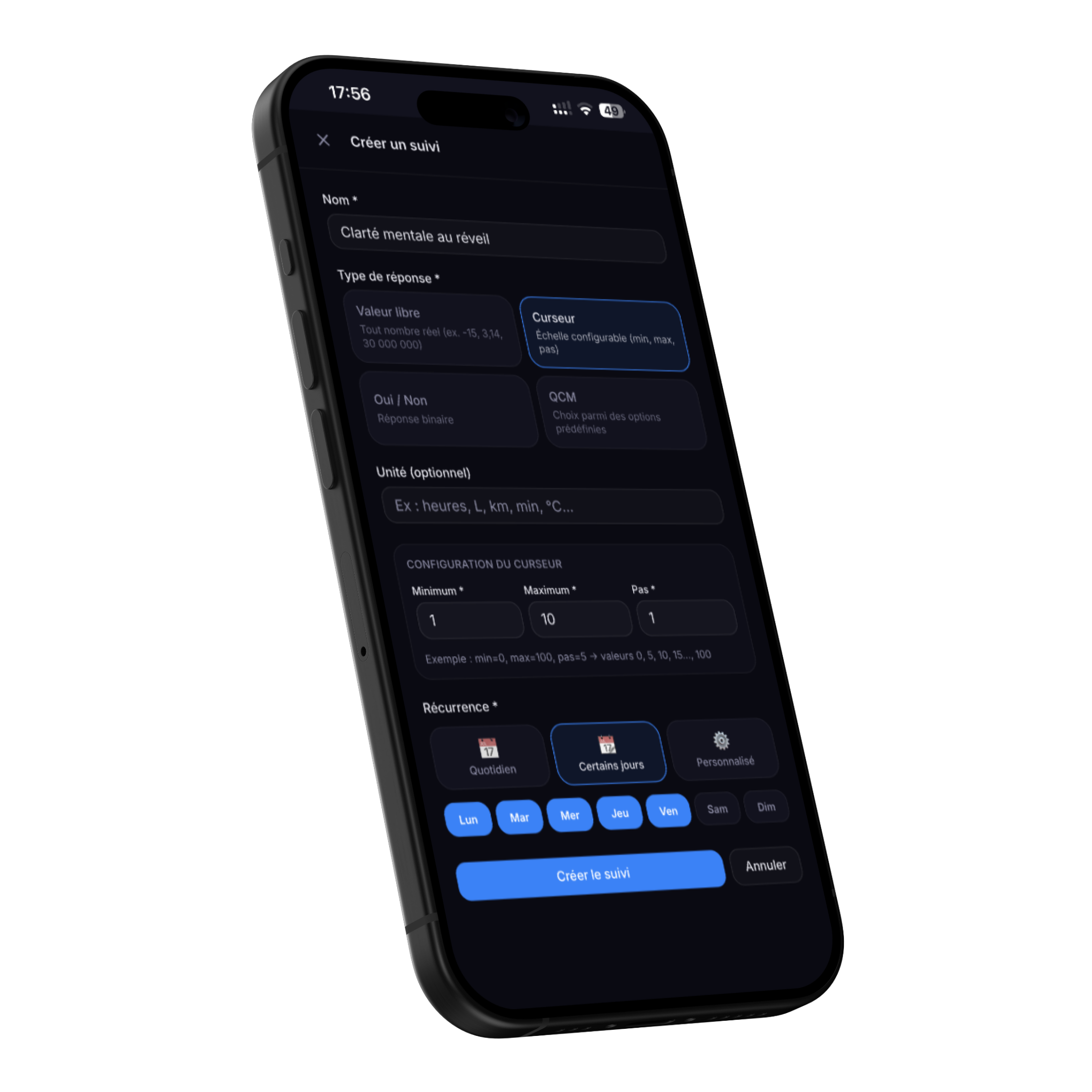 Configuration des trackers