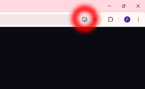 Icone d'installation dans Chrome
